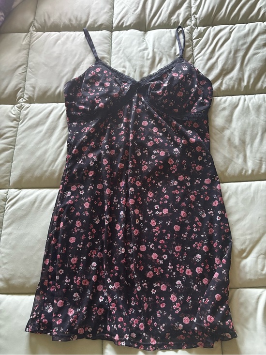 No Boundaries Dresses & Skirts - No Boundaries Black Floral Slip Dress with Pink Roses